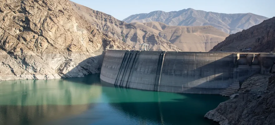 The water behind the Amir Kabir dam north of Tehran, which supplies the city with water, has plummeted to its lowest levels in history.