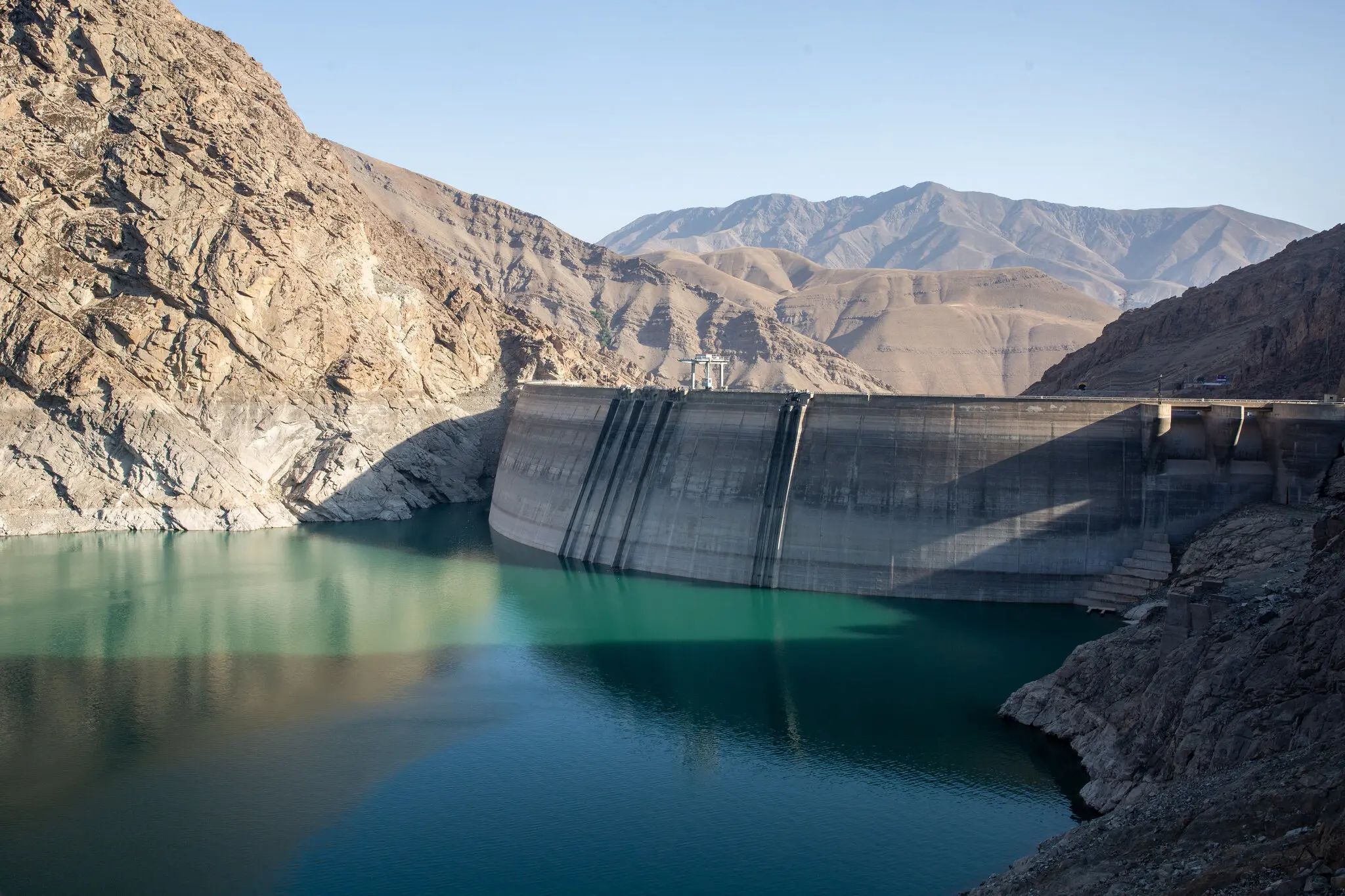 The water behind the Amir Kabir dam north of Tehran, which supplies the city with water, has plummeted to its lowest levels in history.